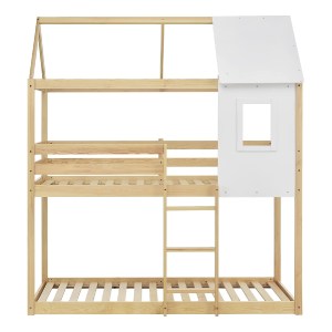 74257 ΠΑΙΔΙΚΗ ΚΟΥΚΕΤΑ ΣΠΙΤΑΚΙ τ.MONTESSORI HOOD HM705.01 ΞΥΛΟ ΠΕΥΚΟΥ ΣΕ ΦΥΣΙΚΟ-ΣΤΡΩΜΑΤΑ 190x90εκ