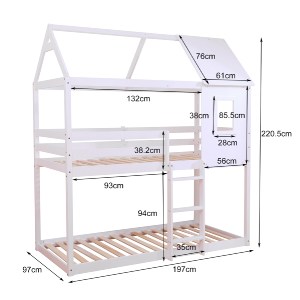 74258 ΠΑΙΔΙΚΗ ΚΟΥΚΕΤΑ ΣΠΙΤΑΚΙ  τ.MONTESSORI HOOD HM705.03 ΞΥΛΟ ΠΕΥΚΟΥ ΣΕ ΛΕΥΚΟ-ΣΤΡΩΜΑΤΑ 190x90εκ