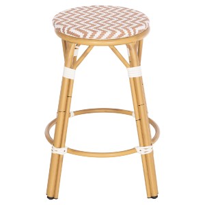 74286 ΣΚΑΜΠΟ ΑΛΟΥΜΙΝΙΟΥ ΜΕΣ.ΥΨΟΥΣ CHINO HM6286.04 BAMBOO LOOK ΦΥΣΙΚΟ & TEXTILENE 43x43x65Υεκ