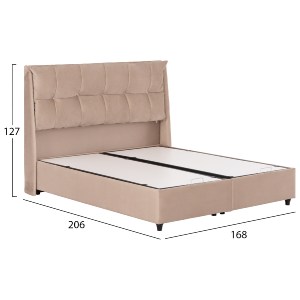 74289 ΚΡEΒΑΤΙ ΜΕ ΑΠΟΘΗΚΕΥΤΙΚΟ ΧΩΡΟ DREAMLET HM716 ΜΠΕΖ ΒΕΛΟΥΔΟ- ΓΙΑ ΣΤΡΩΜΑ 160x200εκ.