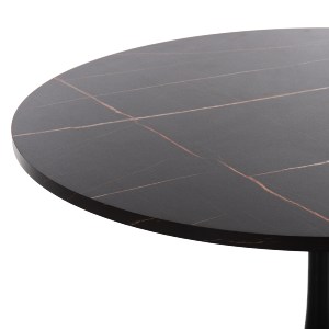 74303 ΤΡΑΠΕΖΙ ΤΡΑΠΕΖΑΡΙΑΣ ROLLO HM9421.12 ΣΤΡΟΓΓΥΛΟ BLACK MARBLE Φ90x74Υεκ.