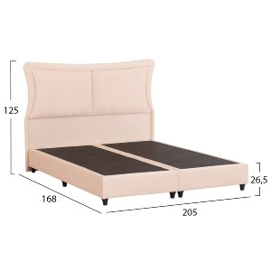 74308 ΚΡEΒΑΤΙ ΔΙΠΛΟ NESTOR HM715 ΜΠΕΖ ΒΕΛΟΥΔΟ ΓΙΑ ΣΤΡΩΜΑ 160x200εκ.