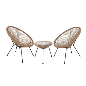 74334 ΣΕΤ ΕΞΩΤ.ΧΩΡΟΥ 3ΤΜΧ ACAPULCO HM21111 ΤΡΑΠΕΖΙ & 2 ΠΟΛΥΘΡΟΝΕΣ ΣΕ ΜΑΥΡΟ-ΜΠΕΖ