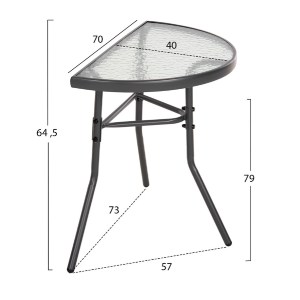 74335 ΣΕΤ ΕΞΩΤ.ΧΩΡΟΥ 3ΤΜΧ LAURA HM21112 ΤΡΑΠΕΖΙ ΗΜΙΚΥΚΛΙΚΟ & 2 ΠΟΛΥΘΡΟΝΕΣ- ΓΚΡΙ