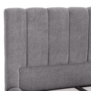 74376 ΚΡΕΒΑΤΙ REMO ΜΕ ΑΠΟΘΗΚΕΥΤΙΚΟ ΧΩΡΟ HM719.22 ΥΦΑΣΜΑ TEDDY ΓΚΡΙ-ΓΙΑ ΣΤΡΩΜΑ 160x200εκ