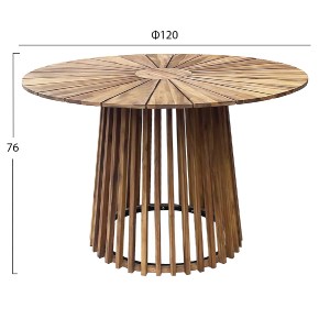 74426 ΤΡΑΠΕΖΙ ΤΡΑΠΕΖΑΡΙΑΣ ΕΞ.ΧΩΡΟΥ CRISTOBAL HM6234 ΞΥΛΟ ΑΚΑΚΙΑΣ-ΜΕΤΑΛΛΟ Φ120x76Υεκ