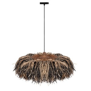 74525 ΦΩΤΙΣΤΙΚΟ ΟΡΟΦΗΣ ORDEM HM4715 ΚΑΠΕΛΟ ΙΝΕΣ SISAL & ΜΠΑΝΑΝΑΣ-ΜΑΥΡΟ & ΦΥΣΙΚΟ Φ75εκ