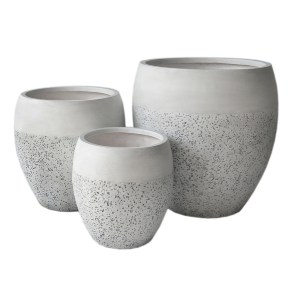 74538 ΣΕΤ 3ΤΜΧ ΓΛΑΣΤΡΕΣ ΣΕΙΡΑ GARDENER HM4718 FIBERCLAY ΛΕΥΚΟ Φ55x54.5Υεκ