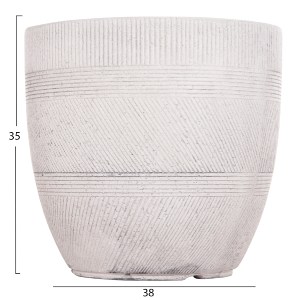 74539 ΣΕΤ 4ΤΜΧ ΓΛΑΣΤΡΕΣ ΣΤΡΟΓΓΥΛΕΣ ΣΕΙΡΑ GARDENER HM4719 FIBERCLAY-ΧΡΩΜΑ CEMENT Φ44x43Υεκ