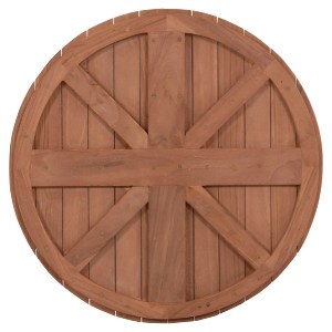 74542 ΕΠΙΦΑΝΕΙΑ ΤΡΑΠΕΖΙΟΥ ΣΤΡΟΓΓΥΛΗ HM18132 ΞΥΛΟ TEAK--ΦΥΣΙΚΟ Φ60x4(πάχος)εκ.