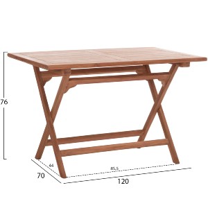 74554 ΤΡΑΠΕΖΙ ΠΤΥΣΣΟΜΕΝΟ ΟΡΘΟΓΩΝΙΟ ERIS HM18117 ΞΥΛΟ TEAK--ΦΥΣΙΚΟ 120x70x76Υεκ.