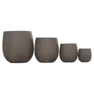 74556 ΣΕΤ 4ΤΜΧ ΓΛΑΣΤΡΕΣ ΣΤΡΟΓΓΥΛΕΣ GARDENER HM4726 FIBERCLAY ΓΚΡΙΖΟΠΡΑΣΙΝΟ Φ52x55Υεκ