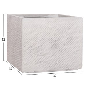 74560 ΣΕΤ 4ΤΜΧ ΓΛΑΣΤΡΕΣ ΤΕΤΡΑΓΩΝΕΣ GARDENER HM4730 FIBERCLAY ΓΚΡΙ CEMENT 37x37x32Υεκ.