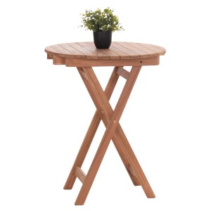 74566 ΤΡΑΠΕΖΙ ΣΚΗΝΟΘΕΤΗ ΣΤΡΟΓΓΥΛΟ HEIDEL HM18120 ΞΥΛΟ TEAK--ΦΥΣΙΚΟ Φ60x75Υεκ.