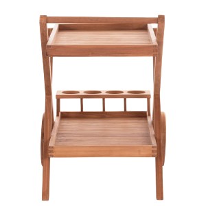 74577 ΔΙΣΚΟΣ ΣΕΡΒΙΡΙΣΜΑΤΟΣ ΣΕ ΤΡΟΛΕΥ ALFRED HM4579 ΞΥΛΟ TEAK--ΦΥΣΙΚΟ 86x56x80Υεκ.