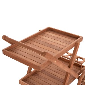 74577 ΔΙΣΚΟΣ ΣΕΡΒΙΡΙΣΜΑΤΟΣ ΣΕ ΤΡΟΛΕΥ ALFRED HM4579 ΞΥΛΟ TEAK--ΦΥΣΙΚΟ 86x56x80Υεκ.