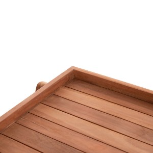 74577 ΔΙΣΚΟΣ ΣΕΡΒΙΡΙΣΜΑΤΟΣ ΣΕ ΤΡΟΛΕΥ ALFRED HM4579 ΞΥΛΟ TEAK--ΦΥΣΙΚΟ 86x56x80Υεκ.