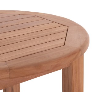 74580 ΤΡΑΠΕΖΙ/ΣΤΑΝΤ ΜΠΑΡ ΣΤΡΟΓΓΥΛΟ PRESSCOT HM18114 ΞΥΛΟ TEAK--ΦΥΣΙΚΟ Φ60x105Υεκ.