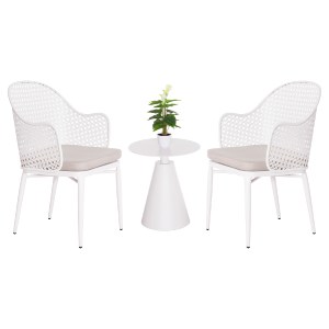 74599 ΣΕΤ LOUNGE 3TMX ΕΞ.ΧΩΡΟΥ OREGO HM21106.02 ΑΛΟΥΜΙΝΙΟ ΣΕ ΛΕΥΚΟ