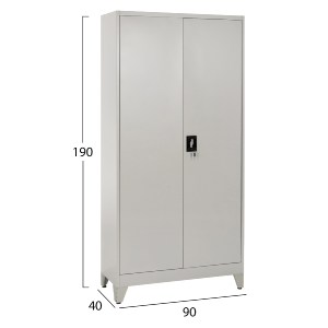 74610 ΝΤΟΥΛΑΠΑ ΜΕΤΑΛΛΙΚΗ DURON HM21000 ΔΙΦΥΛΛΗ ΜΕ 5 ΑΠΟΘ.ΧΩΡΟΥΣ & ΠΟΔΙΑ- ΓΚΡΙ 90Χ40Χ190Yεκ
