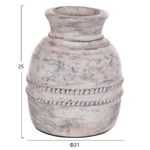 74711 ΔΙΑΚΟΣΜΗΤΙΚΟ ΕΠΙΤΡΑΠΕΖΙΟ ΒΑΖΟ VERMO HM4393 ΤΕΡΑΚΟΤΑ ΣΕ ΑΝΟΙΧΤΟ ΓΚΡΙ Φ21x25Υεκ.