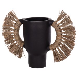 74735 ΕΠΙΤΡΑΠΕΖΙΟ ΔΙΑΚΟΣΜΗΤΙΚΟ ΒΑΖΟ ALICA HM4668.01L ΜΑΥΡΗ ΤΕΡΑΚΟΤΑ & GRASS--64x22x38Υεκ