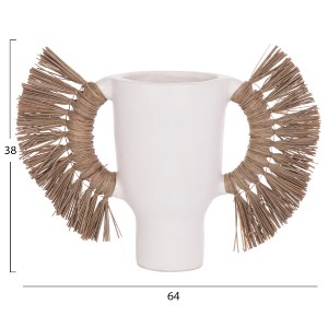 74736 ΕΠΙΤΡΑΠΕΖΙΟ ΔΙΑΚΟΣΜΗΤΙΚΟ ΒΑΖΟ ALICA HM4668.02L ΛΕΥΚΗ ΤΕΡΑΚΟΤΑ & GRASS--64x22x38Υεκ