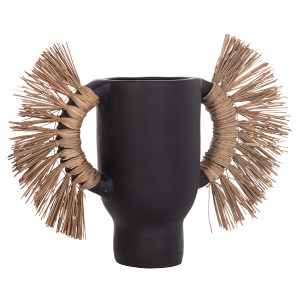 74738 ΕΠΙΤΡΑΠΕΖΙΟ ΔΙΑΚΟΣΜΗΤΙΚΟ ΒΑΖΟ ALICA HM4668.01S ΜΑΥΡΗ ΤΕΡΑΚΟΤΑ & GRASS--55x19x34Υεκ