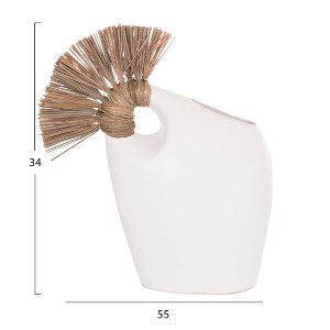 74742 ΕΠΙΤΡΑΠΕΖΙΟ ΔΙΑΚΟΣΜΗΤΙΚΟ ALICA2 HM4671.02 ΛΕΥΚΗ ΤΕΡΑΚΟΤΑ & GRASS--44x18x50Υεκ.