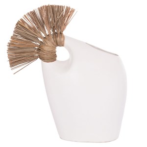 74742 ΕΠΙΤΡΑΠΕΖΙΟ ΔΙΑΚΟΣΜΗΤΙΚΟ ALICA2 HM4671.02 ΛΕΥΚΗ ΤΕΡΑΚΟΤΑ & GRASS--44x18x50Υεκ.