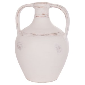 74746 ΕΠΙΤΡΑΠΕΖΙΟΣ ΔΙΑΚΟΣΜΗΤΙΚΟΣ ΑΜΦΟΡΕΑΣ FEAX HM4676.02S ΛΕΥΚΗ ΤΕΡΑΚΟΤΑ--35x35x48Υεκ.