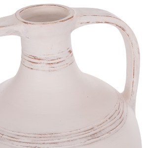 74746 ΕΠΙΤΡΑΠΕΖΙΟΣ ΔΙΑΚΟΣΜΗΤΙΚΟΣ ΑΜΦΟΡΕΑΣ FEAX HM4676.02S ΛΕΥΚΗ ΤΕΡΑΚΟΤΑ--35x35x48Υεκ.