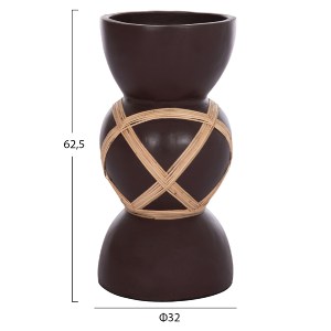 74755 ΔΙΑΚΟΣΜΗΤΙΚΟ ΒΑΖΟ ΔΑΠΕΔΟΥ MAYNARD HM4672.07L FIBER CEMENT ΣΟΚΟΛΑΤΙ-RATTAN Φ32x62.5Υεκ