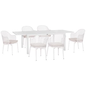 74759 ΣΕΤ ΤΡΑΠΕΖΑΡΙΑΣ ΕΞ.ΧΩΡΟΥ KRUM HM21131.04 ΤΡΑΠΕΖΙ ΜΕ 6 ΠΟΛΥΘΡΟΝΕΣ--ΛΕΥΚΟ ΑΛΟΥΜΙΝΙΟ