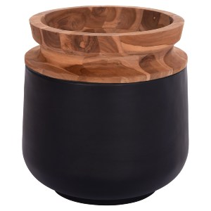 74775 ΔΙΑΚΟΣΜΗΤΙΚΟ ΒΑΖΟ ΔΑΠΕΔΟΥ LINTER HM4662.01L FIBER CEMENT ΜΑΥΡΟ--ΞΥΛΟ ΤΕΑΚ Φ41x47Υεκ.