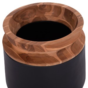 74775 ΔΙΑΚΟΣΜΗΤΙΚΟ ΒΑΖΟ ΔΑΠΕΔΟΥ LINTER HM4662.01L FIBER CEMENT ΜΑΥΡΟ--ΞΥΛΟ ΤΕΑΚ Φ41x47Υεκ.