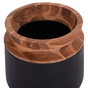 74775 ΔΙΑΚΟΣΜΗΤΙΚΟ ΒΑΖΟ ΔΑΠΕΔΟΥ LINTER HM4662.01L FIBER CEMENT ΜΑΥΡΟ--ΞΥΛΟ ΤΕΑΚ Φ41x47Υεκ.