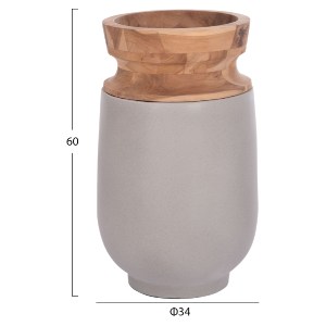 74779 ΔΙΑΚΟΣΜΗΤΙΚΟ ΒΑΖΟ ΔΑΠΕΔΟΥ LINTER HM4662.03S FIBER CEMENT ΓΚΡΙ--ΞΥΛΟ ΤΕΑΚ Φ34x60Υεκ.