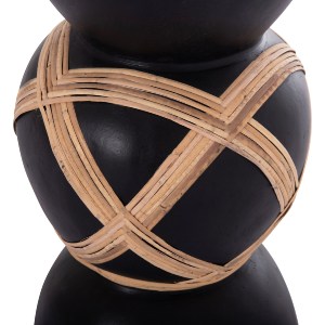 74782 ΔΙΑΚΟΣΜΗΤΙΚΟ ΒΑΖΟ ΔΑΠΕΔΟΥ MAYNARD HM4672.01L FIBER CEMENT ΜΑΥΡΟ-RATTAN Φ32x62.5Υεκ