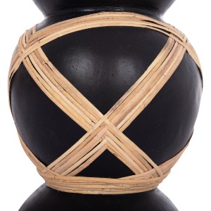 74782 ΔΙΑΚΟΣΜΗΤΙΚΟ ΒΑΖΟ ΔΑΠΕΔΟΥ MAYNARD HM4672.01L FIBER CEMENT ΜΑΥΡΟ-RATTAN Φ32x62.5Υεκ