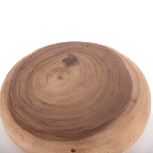 74826 ΣΚΑΜΠΟ PUFFAT HM18172.02 FIBER CEMENT ΛΕΥΚΟ- ΞΥΛΟ TEAK TOP Φ45x46Υεκ.