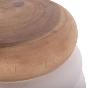 74826 ΣΚΑΜΠΟ PUFFAT HM18172.02 FIBER CEMENT ΛΕΥΚΟ- ΞΥΛΟ TEAK TOP Φ45x46Υεκ.