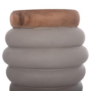 74827 ΣΚΑΜΠΟ PUFFAT HM18172.03 FIBER CEMENT ΓΚΡΙ- ΞΥΛΟ TEAK TOP Φ45x46Υεκ.
