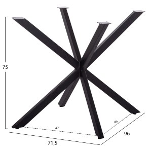 74847 ΒΑΣΗ ΤΡΑΠΕΖΙΟΥ ΜΑΥΡΗ ΜΕΤΑΛΛΙΚΗ ΧΙΑΣΤΙ HM6255 ΓΙΑ ΕΠΙΦΑΝΕΙΑ 120Χ80εκ
