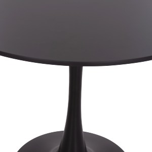 74850 ΤΡΑΠΕΖΙ ΣΤΡΟΓΓΥΛΟ BROLIN HM18141.02 MDF TOP-ΒΑΣΗ ΜΕΤΑΛΛΙΚΗ--ΜΑΥΡΟ Φ90x73Υεκ