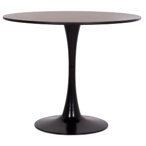 74850 ΤΡΑΠΕΖΙ ΣΤΡΟΓΓΥΛΟ BROLIN HM18141.02 MDF TOP-ΒΑΣΗ ΜΕΤΑΛΛΙΚΗ--ΜΑΥΡΟ Φ90x73Υεκ