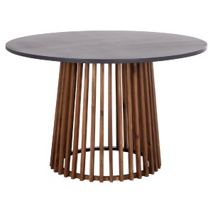 74859 ΤΡΑΠΕΖΙ ΣΤΡΟΓΓΥΛΟ ΕΞ.ΧΩΡΟΥ CRISTOBAL HM6235 ΞΥΛΟ ΑΚΑΚΙΑΣ-CEMENT TOP Φ120x77Υεκ