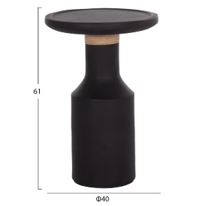 74889 ΒΟΗΘΗΤΙΚΟ ΤΡΑΠΕΖΙ TRED(T) HM18169.01 FIBER CEMENT ΜΑΥΡΟ-ΦΥΣΙΚΟ RATTAN--Φ40x61Υεκ.