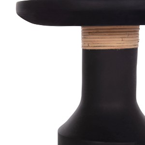 74889 ΒΟΗΘΗΤΙΚΟ ΤΡΑΠΕΖΙ TRED(T) HM18169.01 FIBER CEMENT ΜΑΥΡΟ-ΦΥΣΙΚΟ RATTAN--Φ40x61Υεκ.