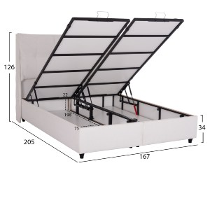 74910 ΚΡEΒΑΤΙ ΜΕ ΑΠΟΘΗΚΕΥΤΙΚΟ ΧΩΡΟ DREAMLET HM716.03 ΛΕΥΚΟ TEDDY ΥΦΑΣΜΑ- ΓΙΑ ΣΤΡΩΜΑ 160x200εκ.